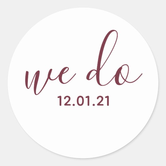 We Do Datum Huwelijks Envelope Zegel (Voorkant)