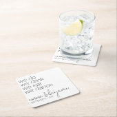 We Do Drink Eat Dance - Moderne Bruiloft Kartonnen Onderzetters (Insitu)