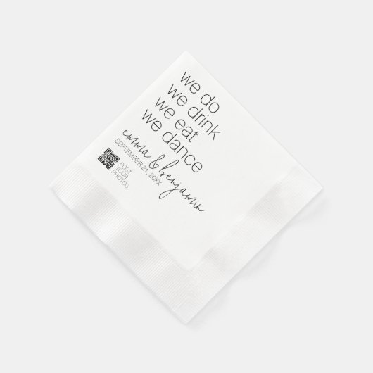 We Do Drink Eten Dansen - Modern Huwelijk Servet (Hoek)