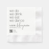 We Do Drink Eten Dansen - Modern Huwelijk Servet (Voorkant)