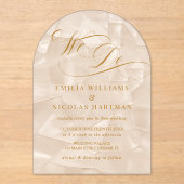 We Do Elegant Neutral Wedding Acryl Uitnodigingen (Voorkant)