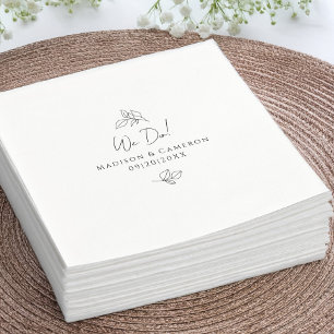 We Do Elegante Huwelijksbloemen Zwart & Wit  Servet