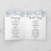 We Do Elegante Stofblauwe Rozen Boeket Bruiloft Programma (Binnen)