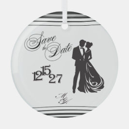We Do Formal Save the Date Glas Ornament