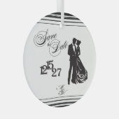 We Do Formal Save the Date Glas Ornament (Voorkant Rechts)