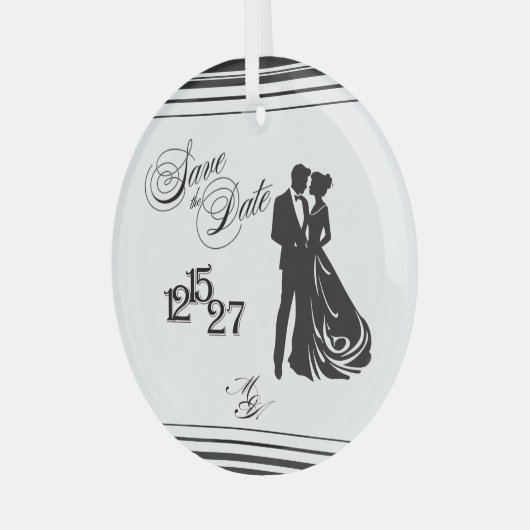 We Do Formal Save the Date Glas Ornament (Voorkant links)