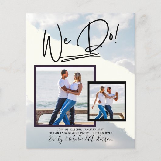 We Do! FOTOBRUILOFT Aankondiging Feest Uitnodiging (Voorkant)