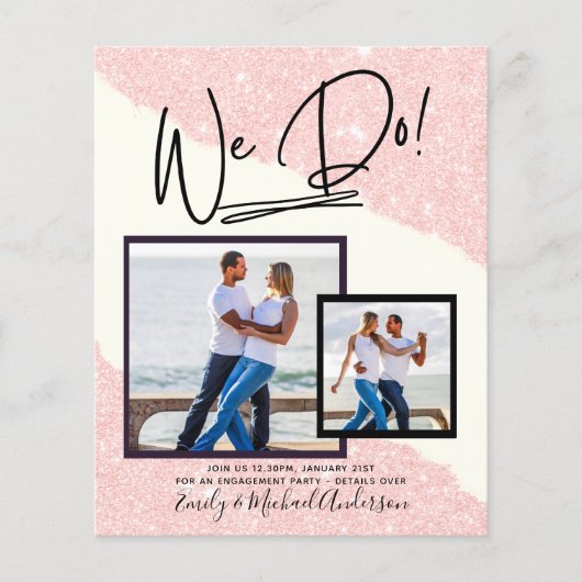 We Do! FOTOBRUILOFT Aankondiging Feest Uitnodiging (Voorkant)