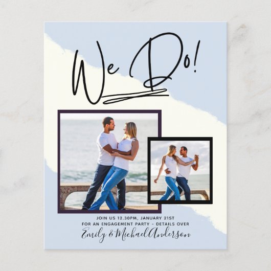 We Do! FOTOBRUILOFT Uitnodigingen voor het verlovi Flyer (Voorkant)