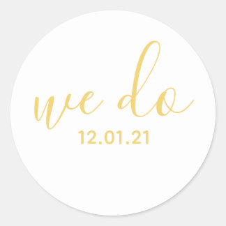 We Do Gedateerde Gele Trouw Envelope Zegel