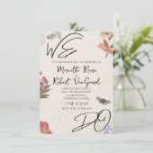 WE DO Geperste Bloemen Shabby Garden Chic Bruiloft Kaart (Staand voorkant)