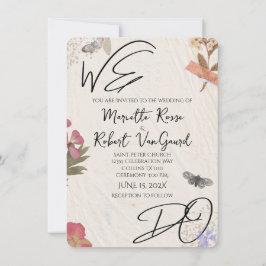 WE DO Geperste Bloemen Shabby Garden Chic Bruiloft Kaart