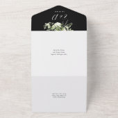 We Do Groenery Monogram Zwarte En Witte Bruiloft All In One Uitnodiging (Buitenkant)