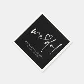 We Do Heart Typography Black Wedding Servet (Hoek)