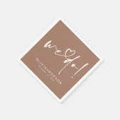 We Do Heart Typography Brown Wedding  Servet (Hoek)