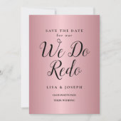 We Do Herten Uitgestelde Trouwdatum Roze Goud Kaart (Voorkant)