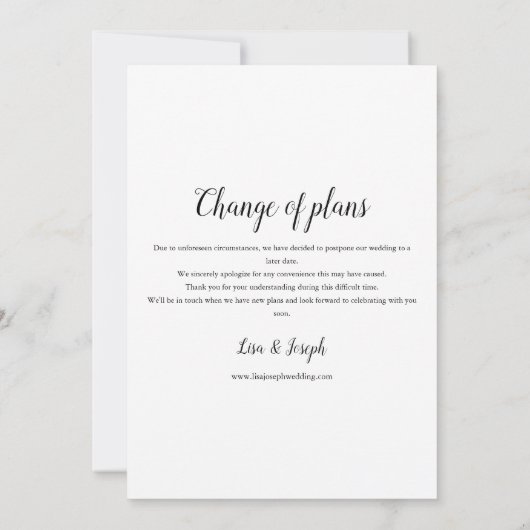 We Do Herten Uitgestelde Trouwdatum Roze Goud Kaart (Achterkant)