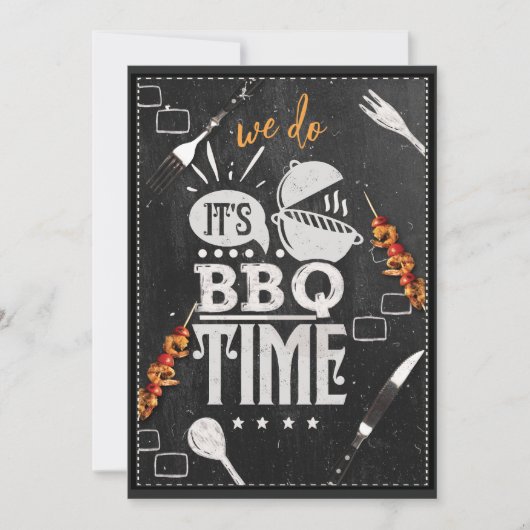 We Do It's BBQ Time Zomer Party Uitnodiging (Voorkant)