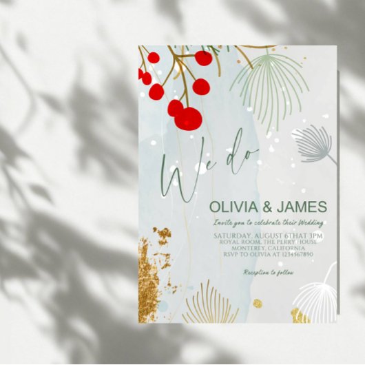 We Do Kerst Huwelijk - Elegant Winterfeest Kaart