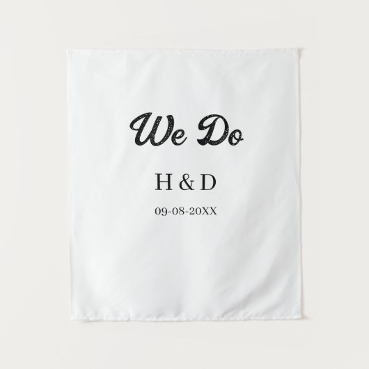 WE DO KOPPELNAAM HUWELIJKS DATUM EENVOUDIG WANDKLEED (Voorkant)