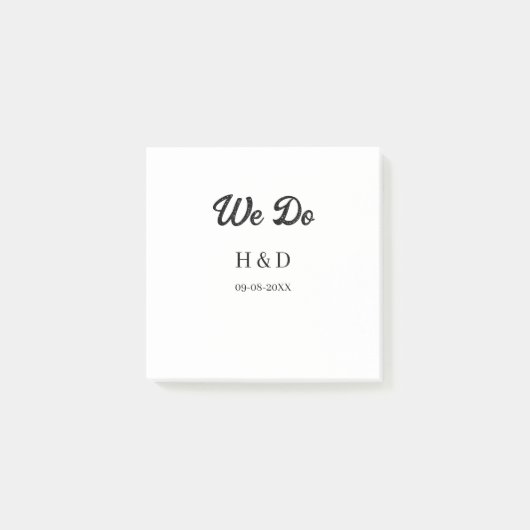 WE DO KOPPELNAAM HUWELIJKSDAATUM EENVOUDIG POST-IT® NOTES (Voorkant)