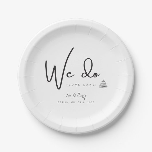 We Do Love Cake Trouw Dessert Cake Bord (Voorkant)