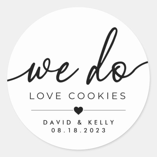 We Do Love Cookies Ronde Sticker, PGH Cookie Table Sticker (Voorkant)