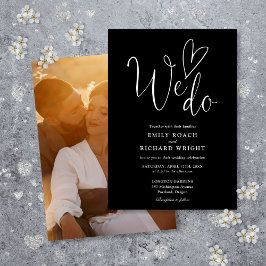We Do Love Heart Foto Huwelijk in Zwart en Wit Kaart