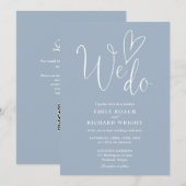 We Do Love Heart QR Code Stof Blauwe Trouw Kaart (Voorkant / Achterkant)