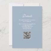 We Do Love Heart QR Code Stofblauw Trouwfeest Kaart (Achterkant)