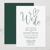 We Do Love Heart Script Smaragdgroene Trouw  Kaart (Voorkant / Achterkant)