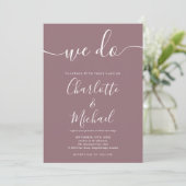 We Do Mauve Signature Script Trouwdag Kaart (Staand voorkant)