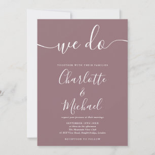 We Do Mauve Signature Script Trouwdag Kaart
