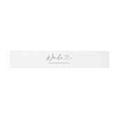 We Do Minimal Heart Chic Wedding Script Belly Band Uitnodigingen Wikkel (Vlak)