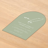 We Do Modern Sage Groene Calligrafie Script Bruilo Acryl Uitnodigingen (Laagn)