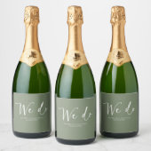 We Do Moderne Calligrafie Huwelijk Sparkling Wijnetiket (Flessen)