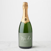 We Do Moderne Calligrafie Huwelijk Sparkling Wijnetiket (Voorkant)