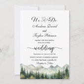 'We Do' Mountains and Pines Elegant Wedding Kaart (Voorkant)