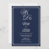 We Do Navy Blauw Oud Geld Trouwen Kaart (Voorkant)