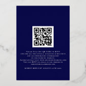 We Do Navy QR Code Roze Goud Echt Folie Bruiloft Uitnodiging (Achterkant)