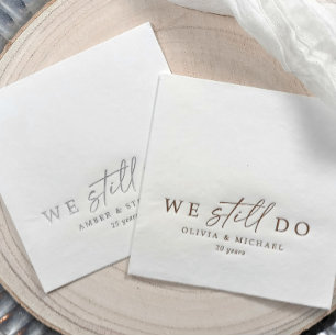We Do nog steeds Elegante Trouwjubileum Goud Folie Servetten