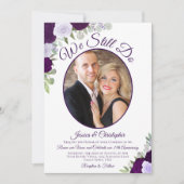We Do Nog Steeds Paarse Rozen & Foto Huwelijksgelo Kaart (Voorkant)