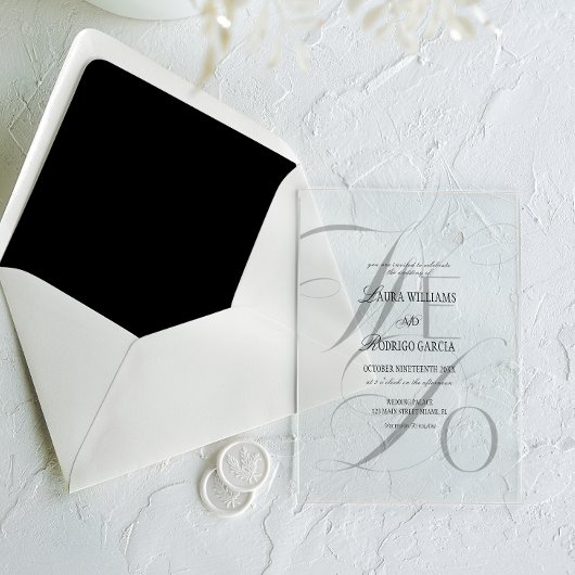 We Do Old Money Wedding Minimalist  Acryl Uitnodigingen