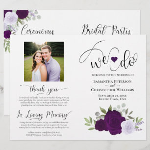 We Do! Paarse Boho Rozen DIY Gevouwen Huwelijkspro