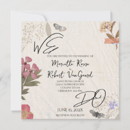 WE DO Pers gedroogde bloemen Shabby Garden Chic Br Kaart