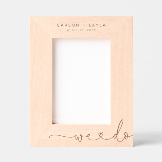 We Do Persoonlijke Trouwdag Gegraveerde Lijstjes (Voorkant)