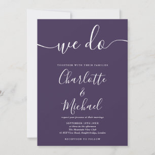 We Do Purple Signature Script Huwelijk Kaart