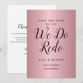 We Do Redo Uitgestelde Trouwdatum Roze Goud Kaart (Voorkant / Achterkant)