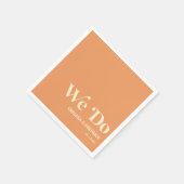 We Do Retro Minimalistische Oranje Bruiloft Servet (Hoek)