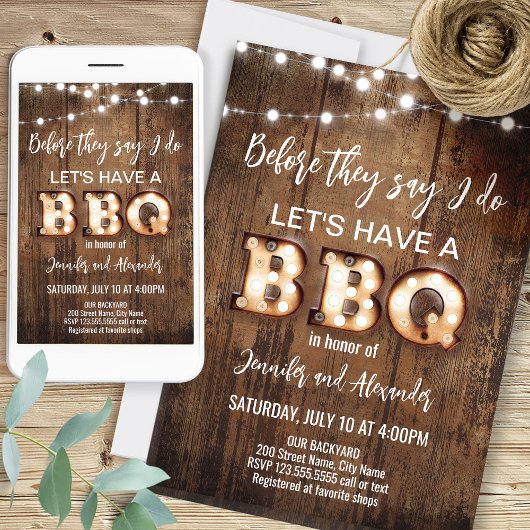 We Do Retro Rustic Verloving Feest Kaart